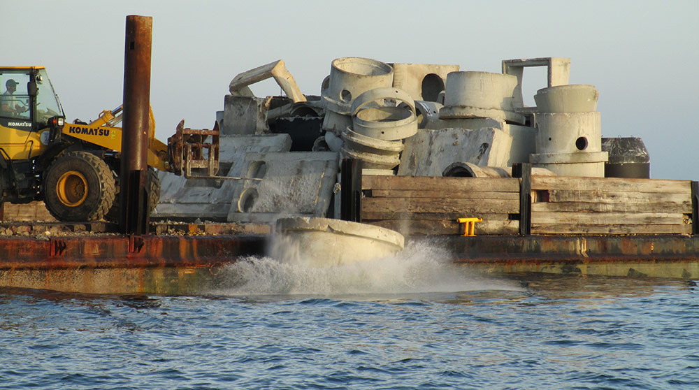 NSB High School Excavation Materials Become New Reefs