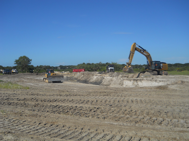 A lot of machinery was brought in for the groundbreaking in 2014.