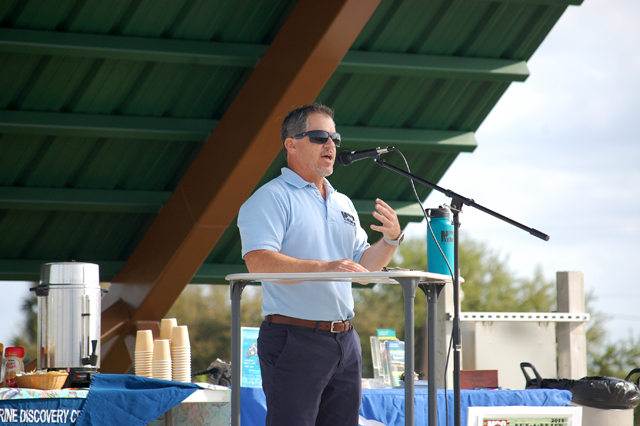 Chad speaks at the 2019 Hunter Amphitheater ribbon cutting ceremony