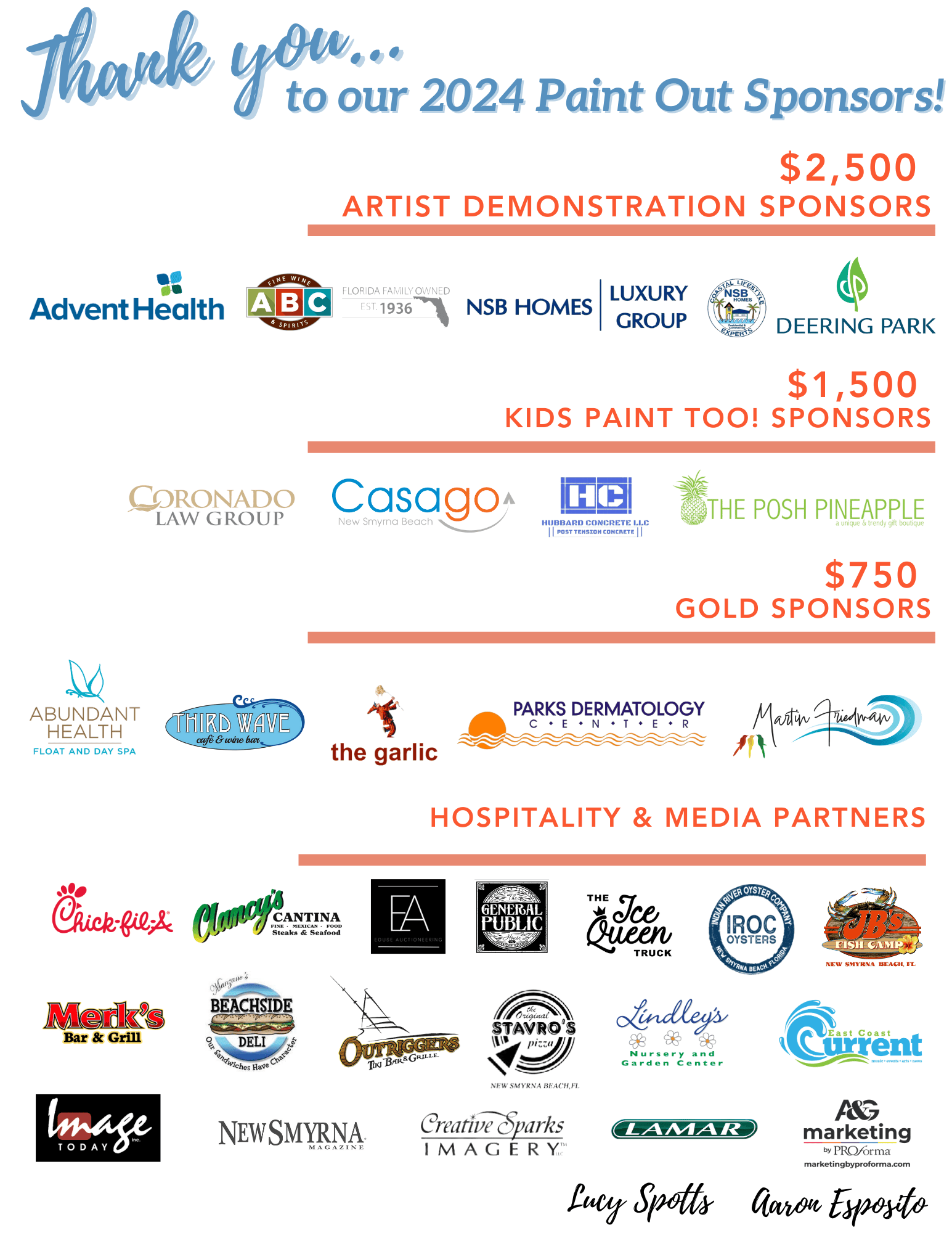 logos for NSB Paint Out 2024 sponsors