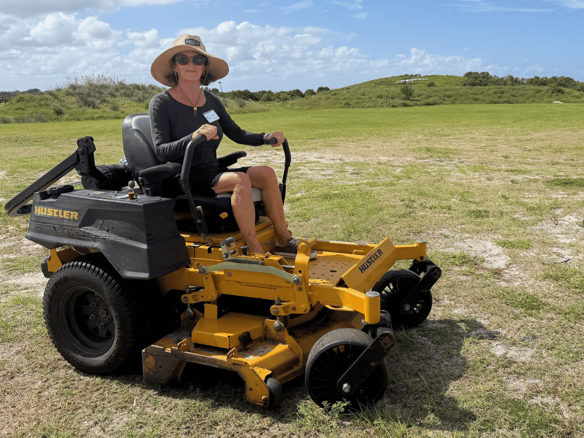 Amy Mowing at MDC Amy Mowing at MDC